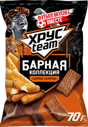 Изображение товара Сухарики ржано-пшеничные ХРУСTEAM Барная коллекция, сырные палочки, 70г