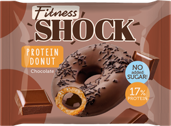 Донат FITNESSHOCK с шоколадной начинкой, глазированный, 70г