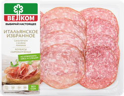 Изображение товара Ассорти колбас сырокопченое ВЕЛКОМ Римини/Салями/Сальчичон, нарезка, 90г