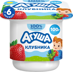 Изображение товара Творог детский АГУША фруктовый с клубникой 3,9%, с 6 месяцев, без змж, 100г