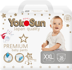 Подгузники-трусики детские YOKOSUN Premium XXL 15-23кг, 28шт