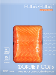 Изображение товара Форель Радужная слабосоленая РЫБА-РЫБА филе-кусок, 200г