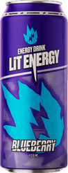 Изображение товара Напиток энергетический LIT ENERGY Blueberry со вкусом черники газированный, 0.45л
