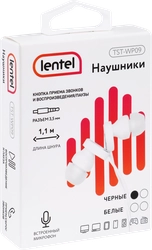 Наушники вкладные проводные LENTEL вакуумные, jack-разъем, белые, Арт. TST-WP09