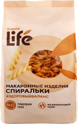 Макароны безглютеновые ЛЕНТА LIFE Спиральки, из кукурузной муки с добавлением амарантовой, 250г