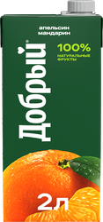 Изображение товара Напиток сокосодержащий ДОБРЫЙ Апельсин, мандарин, 2л