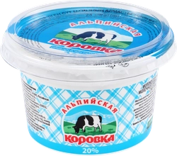 Продукт молокосодержащий АЛЬПИЙСКАЯ КОРОВКА произведенный по технологии сметаны 20%, с змж, 180г