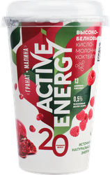 Изображение товара Коктейль кисломолочный ACTIVE ENERGY Гранат, малина с соком высокобелковый, без змж, 230мл