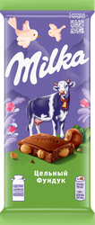 Шоколад молочный MILKA с цельным фундуком, 80г