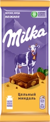 Шоколад молочный MILKA с цельным миндалем, 80г