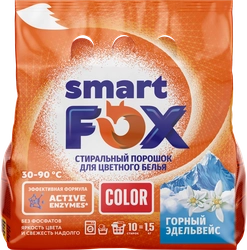 Стиральный порошок для стирки SMART FOX Горный эдельвейс, 1,5кг