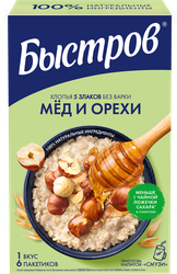 Изображение товара Каша мультизлаковая БЫСТРОВ 5 Злаков Мед и орехи, 6х40г