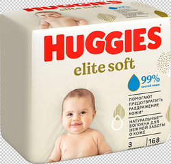 Салфетки влажные HUGGIES Элит Софт, 168шт