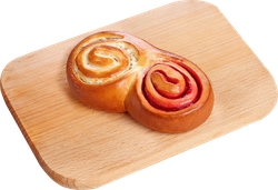 Изображение товара Булочка Дуэт творожно-вишневая, 140г