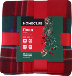 Изображение товара Плед HOMECLUB Christmas Traditions 200x220см, флис, в ассортименте, Арт. 
WI-CM2