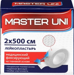 Лейкопластырь MASTER UNI медицинский фиксирующий на тканевой основе, 1шт