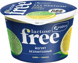 Йогурт VIOLA Free Лайм, лимон безлактозный 2,7%, без змж, 180г