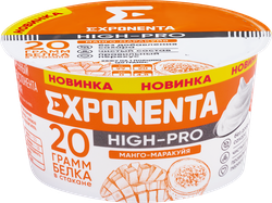 Изображение товара Продукт высокобелковый кисломолочный EXPONENTA High-Pro Манго, маракуйя, без змж, 160г