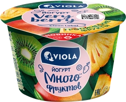 Йогурт VIOLA Very Berry с тропическими фруктами 2,6%, без змж, 180г