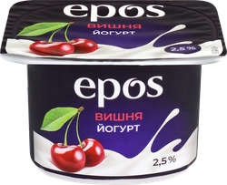 Йогурт EPOS Вишня 2,5%, без змж, 120г