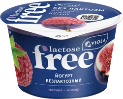 Йогурт VIOLA Free Малина, инжир безлактозный 2,7%, без змж, 180г