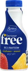 Йогурт питьевой VIOLA Free Клубника, ананас безлактозный 1,1%, без змж, 270г