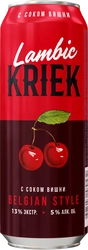 Пивной напиток LAMBIC KRIEK с соком вишни осветленный паст. нефильтр. алк. 5,0% ж/б