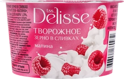 Творожное зерно в сливках DELISSE Малина 5%, без змж, 130г