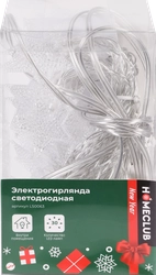 Гирлянда электрическая HOMECLUB 30LED 3,5м, шнур 2м, 8 режимов, IP20, в ассортименте, Арт. LS0063