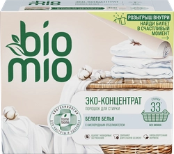 Стиральный порошок для белого белья BIOMIO Bio-laundry Powder Whites с кислородным отбеливателем, концентрат, 1000г