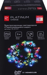 Гирлянда электрическая PLATINUM CHOICE Переливающиеся шары d=1,8см, 100LED 1,78м мультиколор, IP44, Арт. 19-211117