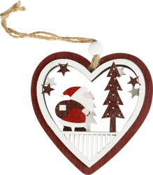 Изображение товара Украшение елочное HOMECLUB Елочка/Сердечко/Звезда 8см, дерево, в ассортименте, Арт. YD-2023A2182ABCD