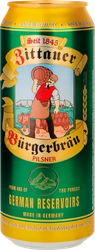 Пиво светлое ZITTAUER Burgerbrau Pilsner фильтр. паст. алк.4,8% ж/б