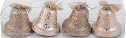Изображение товара Набор елочных украшений HOMECLUB Колокольчики с бантиками, Арт. EG01-LT24S171, 4шт
