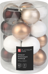 Изображение товара Набор елочных шаров PLATINUM CHOICE 6см, стекло, кремовый/карамельный, Арт. W0221-1, 20шт