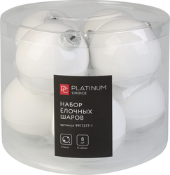 Изображение товара Набор елочных шаров PLATINUM CHOICE 7см, стекло, жемчужный, Арт. 9917377-1, 8шт