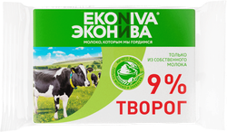 Изображение товара Творог ЭКОНИВА 9%, без змж, 180г