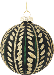 Изображение товара Шар елочный PLATINUM CHOICE Изумрудный с глиттерными линиями 8см, Арт. WP0219-15