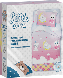 Комплект постельного белья детский LITTLE TIMES для детской кроватки, поплин, панно