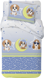 Комплект постельного белья детский LITTLE TIMES для детской кроватки, поплин, панно