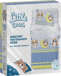 Комплект постельного белья детский LITTLE TIMES для детской кроватки, поплин, панно