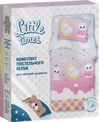 Комплект постельного белья детский LITTLE TIMES для детской кроватки, поплин, панно