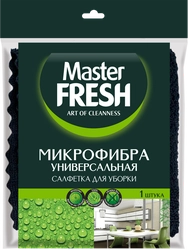 Салфетка для уборки MASTER FRESH микрофибра, универсальная 30х30см, черная