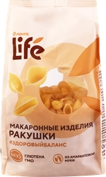 Макароны безглютеновые ЛЕНТА LIFE Ракушки, из кукурузной муки с добавлением амарантовой, 250г