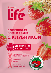 Изображение товара Каша овсяная протеиновая ЛЕНТА LIFE с клубникой, 40г