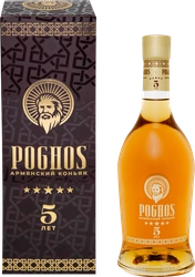 Коньяк POGHOS Армянский ординарный 5 лет 40%, п/у, 0.5л