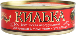 Килька Каспийская LAATSA обжаренная в остром томатном соусе с чили, 240г