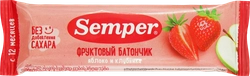 Батончик фруктово-ягодный SEMPER Яблоко и клубника, с 12 месяцев, 15г