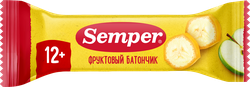 Изображение товара Батончик фруктовый SEMPER Яблоко и банан, с 12 месяцев, 15г