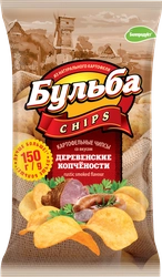 Чипсы картофельные БУЛЬБА CHIPS со вкусом деревенских копченостей, 150г